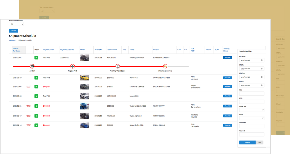 Gemmy Trading Registry Shipment Schedule